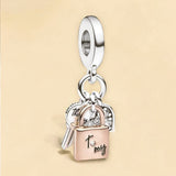 Pandora Lock, Key & Heart Charm - 14k Gold Plated Sterling Silver