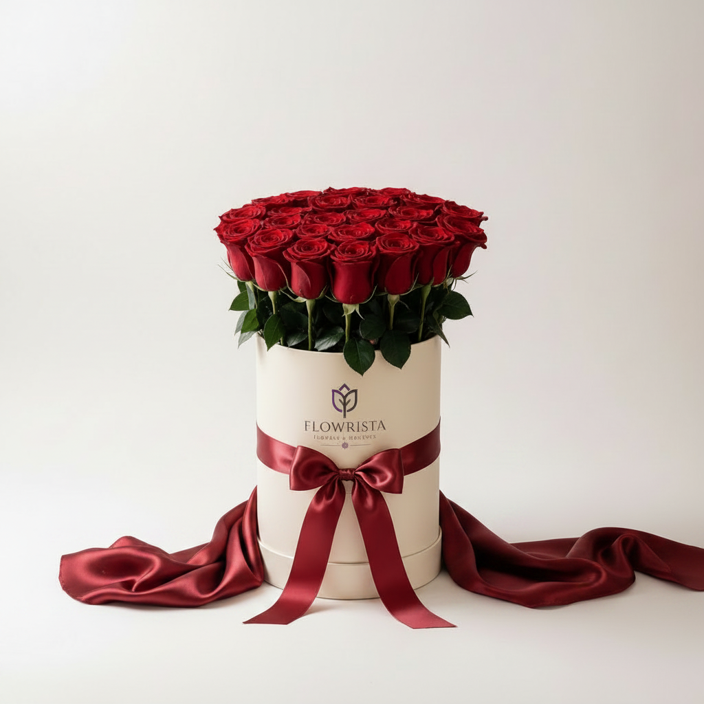 Flowrista Grand Red Roses White Box