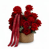 Flowrista Red Roses Rope Basket Only