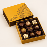 Le Chocolala assorted chocolate boxes in orange luxury packaging