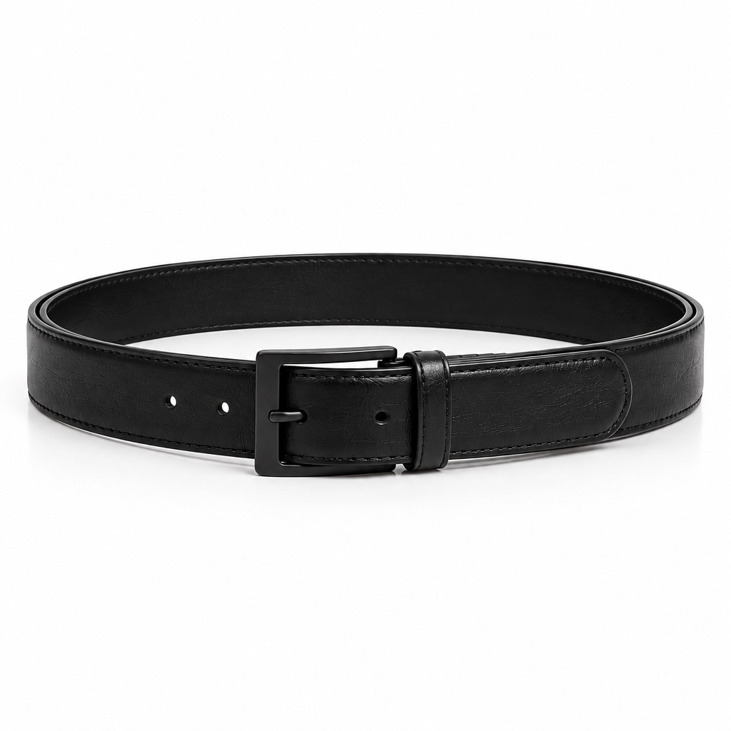 Black ALDO non-leather belt with matte black buckle