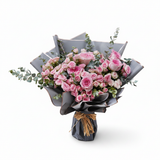 Flowrista exquisite pink roses bouquet on white background