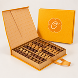 Le Chocolala assorted chocolates in an orange gift box