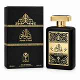 Ashek Al Oud Eau de Parfum by Almas black and gold bottle with matching box