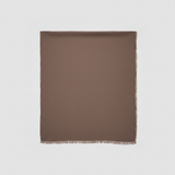 Mango medium brown frayed edge scarf 190x90cm solid color with raw edges