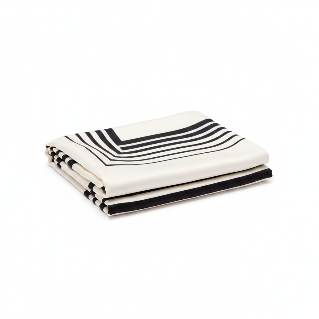 Mango ecru cream geometric printed foulard scarf on white background