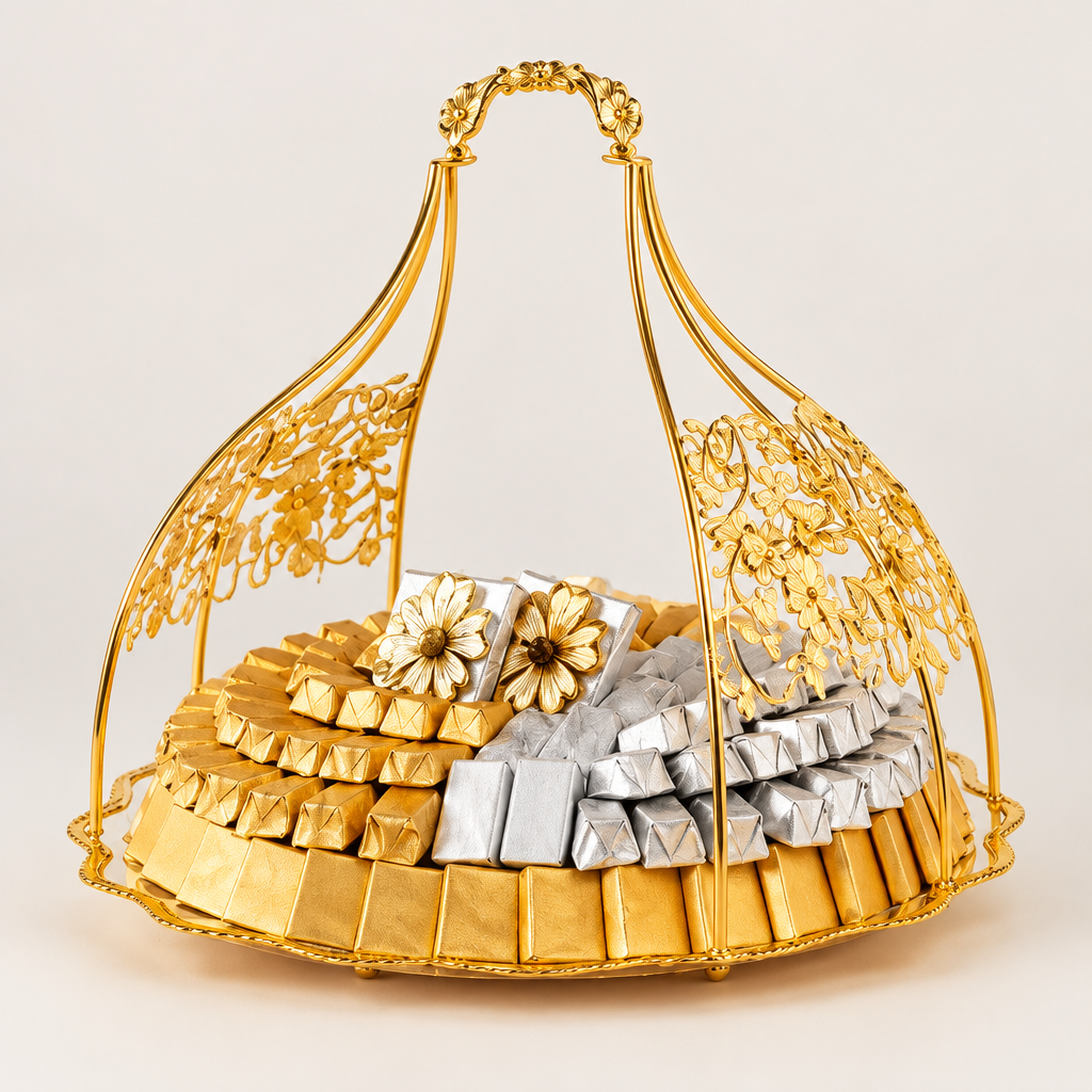 Le Handle 1 luxury gold handled chocolate gift basket