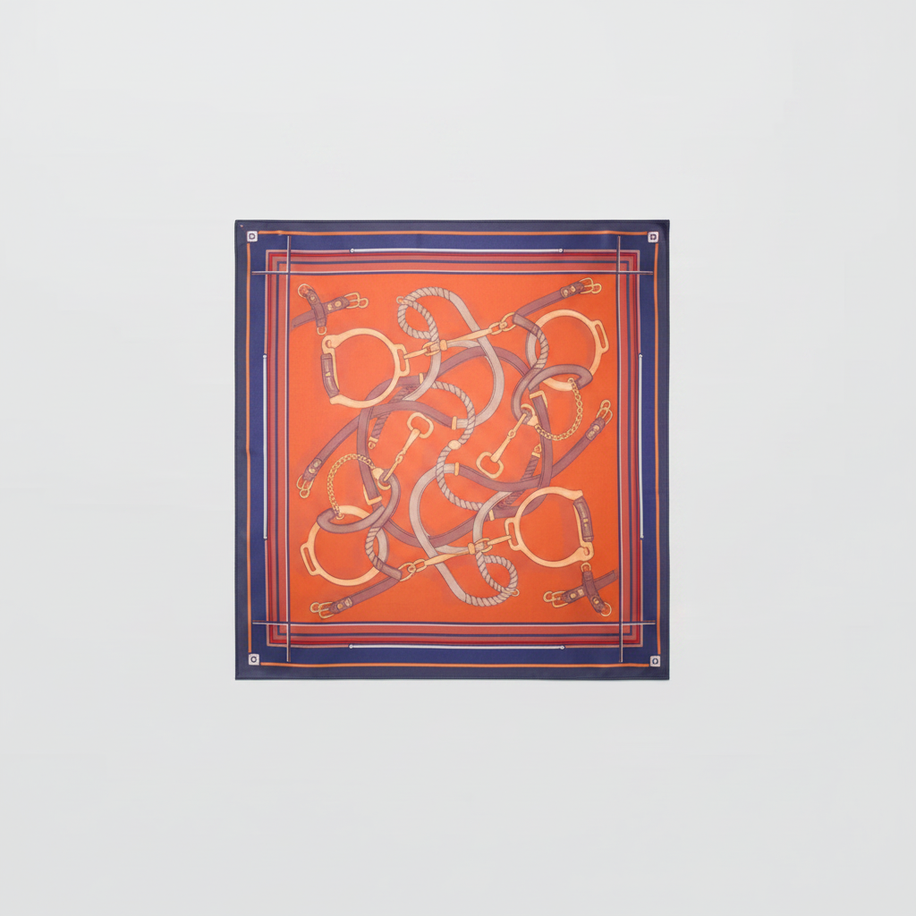 Mango Chain-Print Scarf Orange