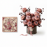 Mango Floral Print Scarf with Dark Dusty Roses Box