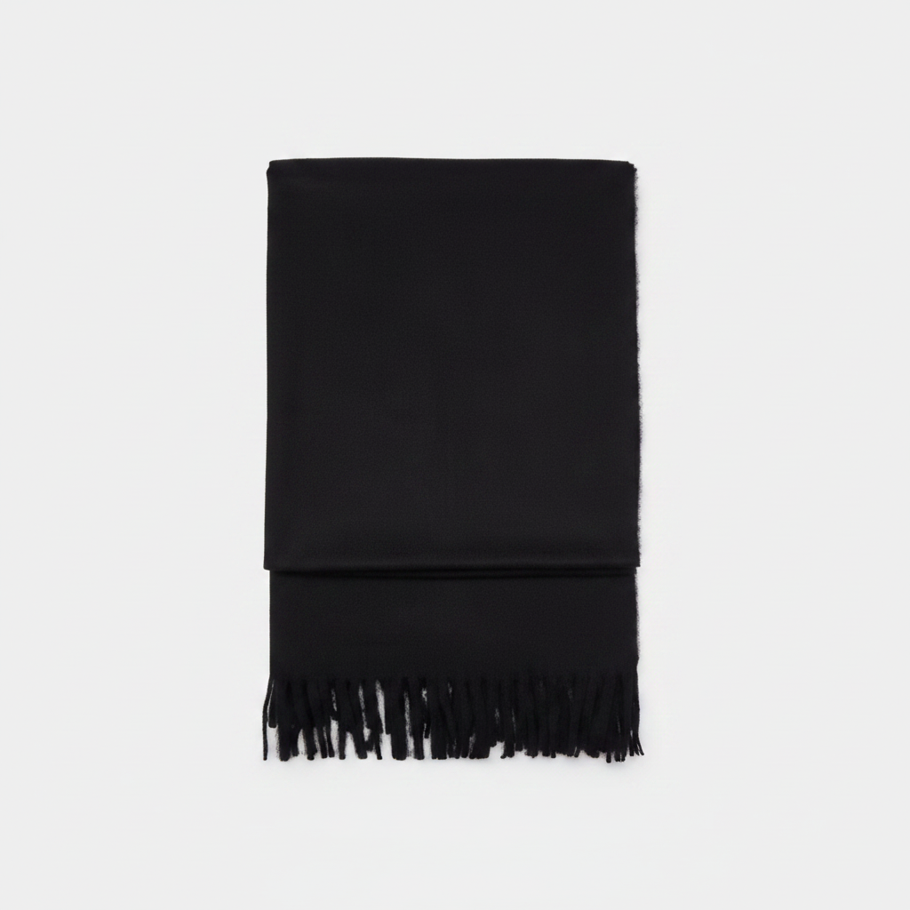Mango Fringed Edge Scarf Black