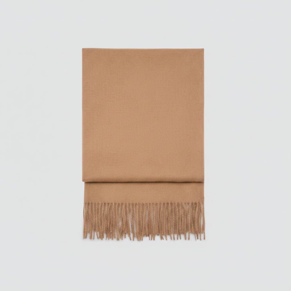Mango Fringed Edge Scarf Medium Brown