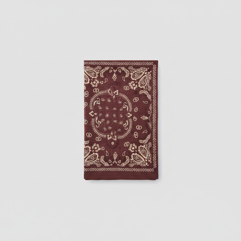 Mango Paisley Print Scarf Chocolate
