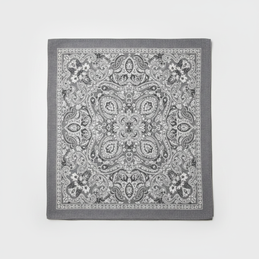 Mango Paisley Print Scarf Grey