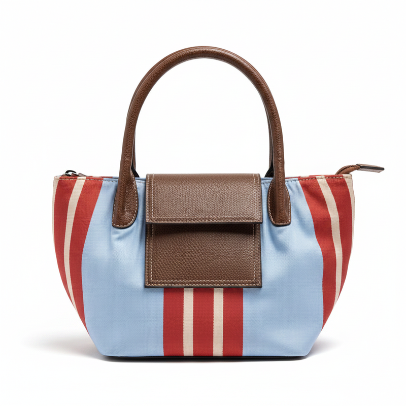 Parfois Blue Striped Nylon Tote
