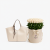 Parfois Ecru Tote with Flowrista White Roses