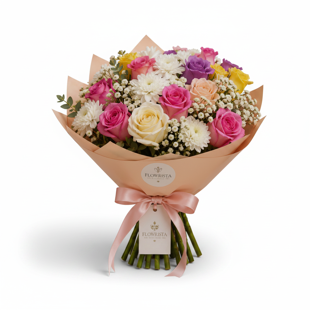 Pastel Mixed Bouquet Only - Clean White