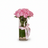 Pink Roses Vase - Clean White Background