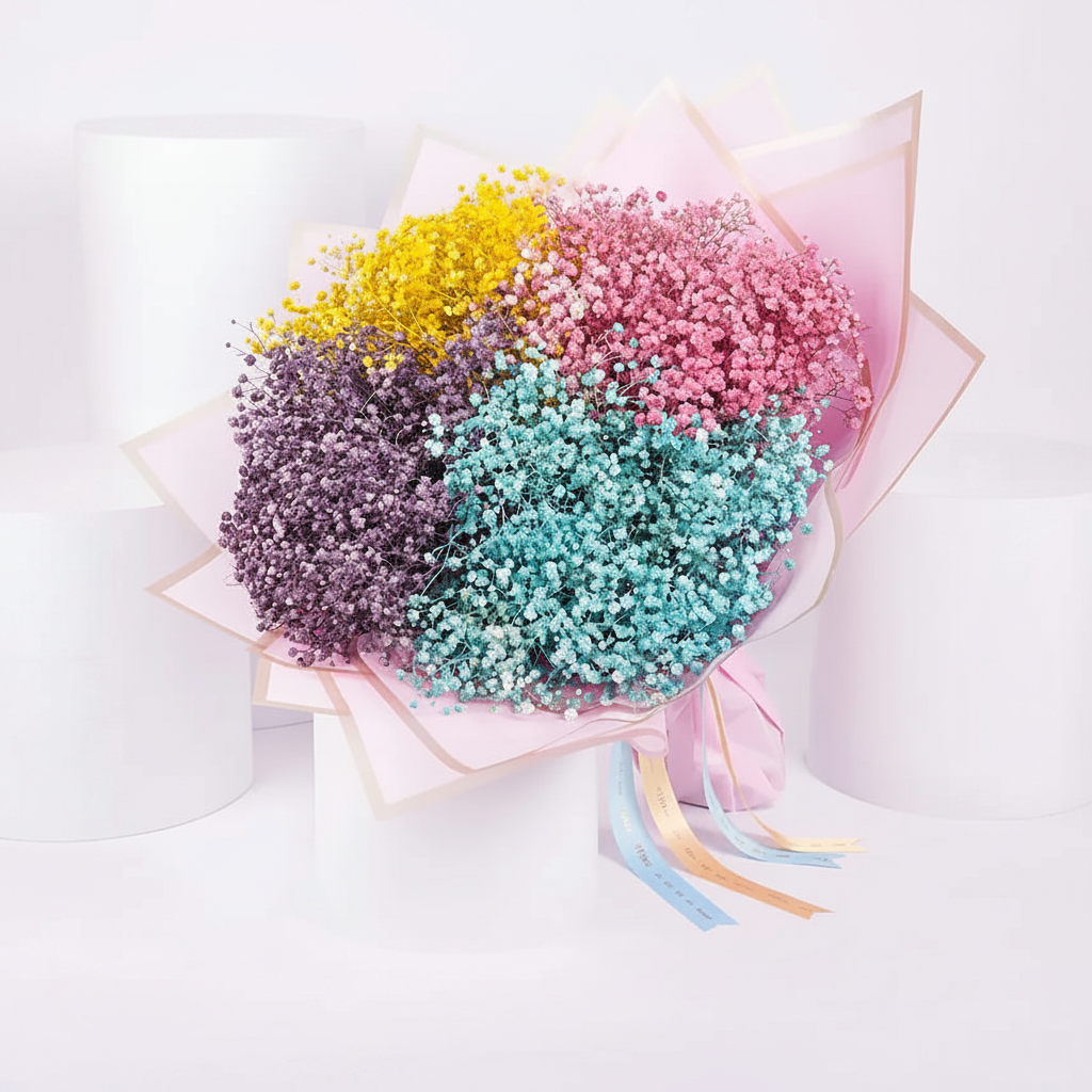 Rainbow Clouds Baby's Breath Bouquet