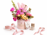 Silvara Bow Pavé Ring & Pastel Mixed Flower Flowrista Hat Box