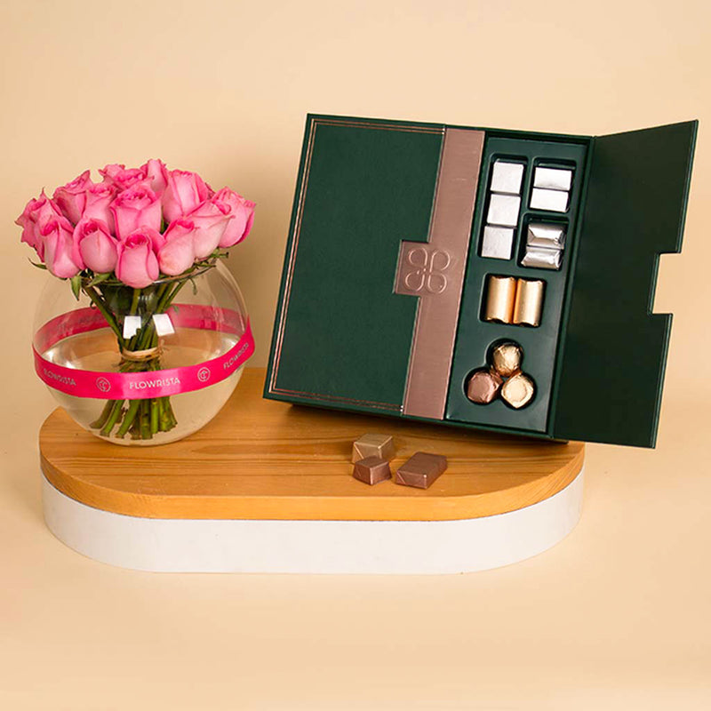 Patchi Les Signatures (940g) & 20 Roses Bouquet - Luxury Gift Set