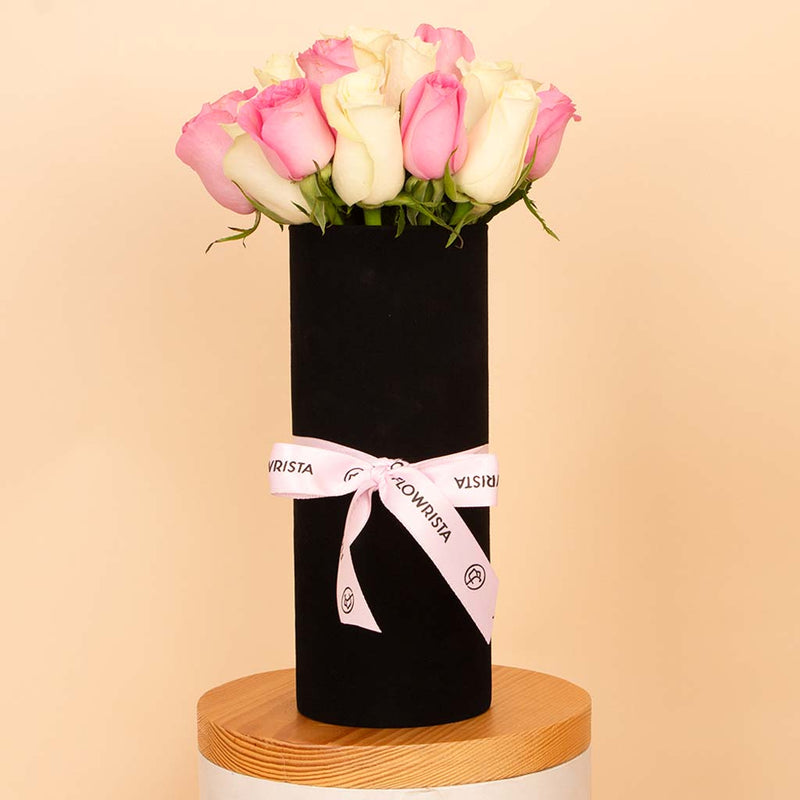 Harmony Vase - 20 Pink & White Roses