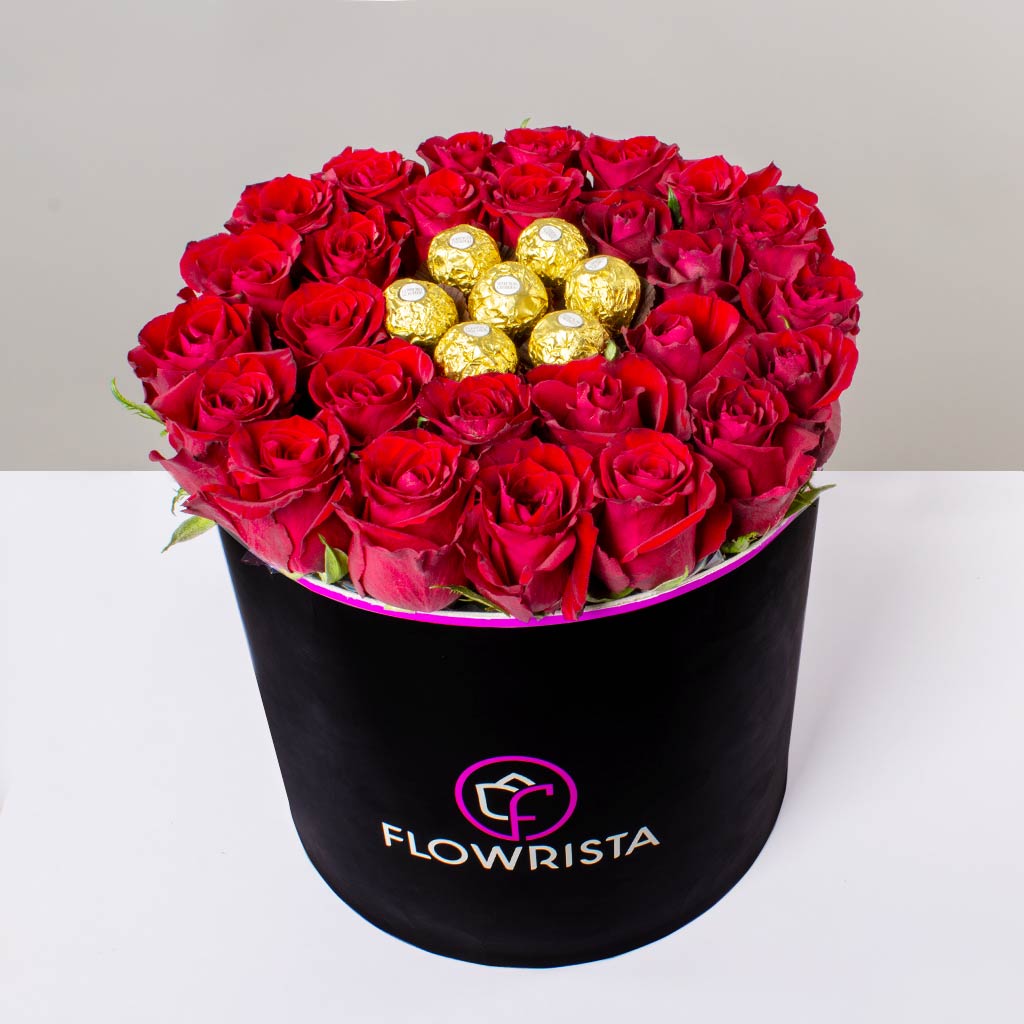 Red Roses & Ferrero Rocher Gift Box