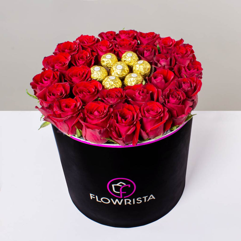 Red Roses & Ferrero Rocher Gift Box