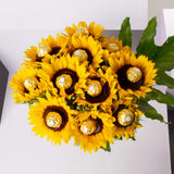 Flowrista Sunflower & Ferrero Rocher Bouquet