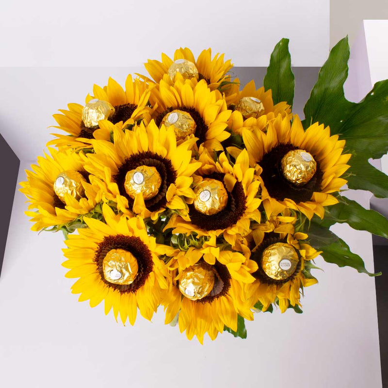 Flowrista Sunflower & Ferrero Rocher Bouquet