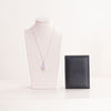 Markiz Silver Platinum-Plated Pink Zircon Necklace