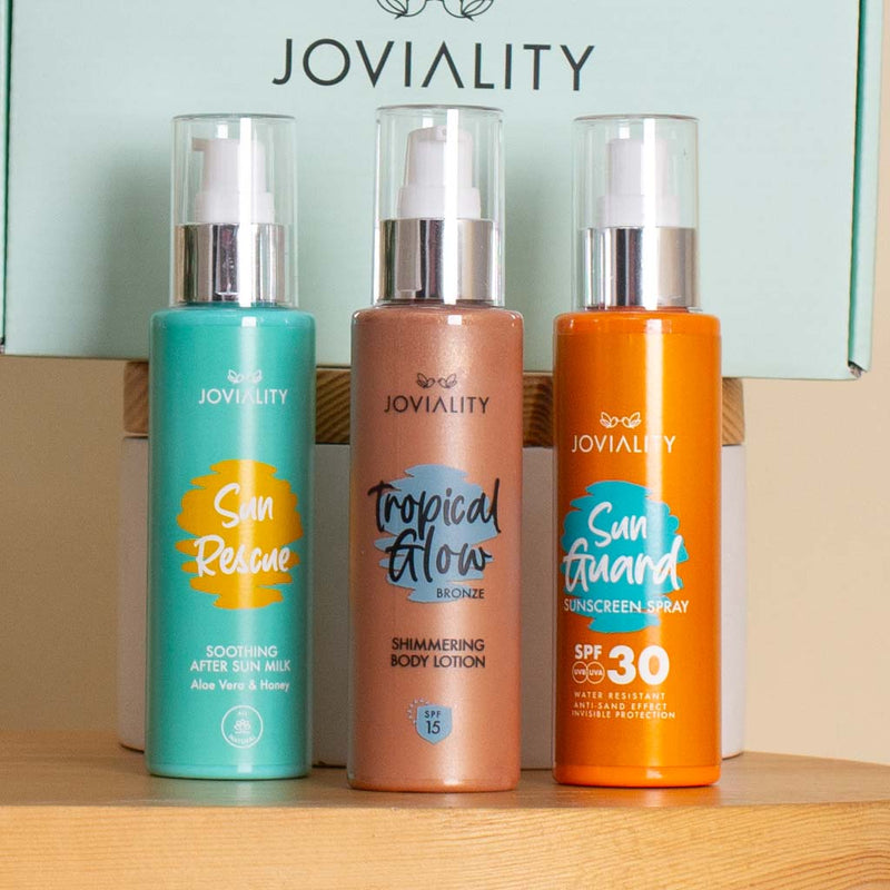 Joviality Sun Care Gift Box with Unique Vase