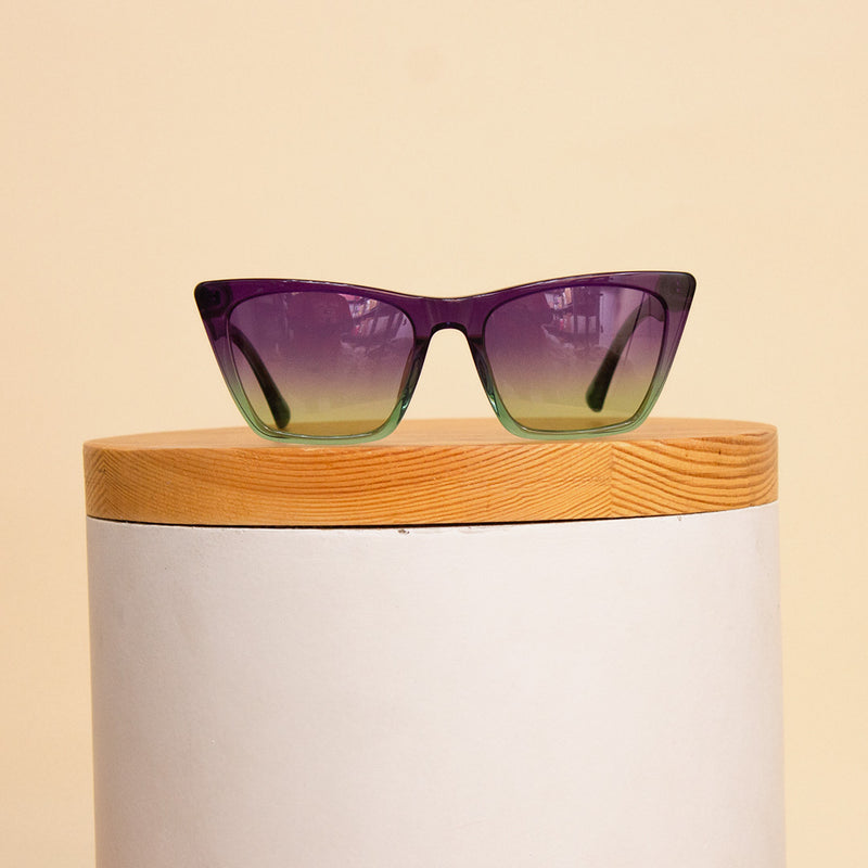 Sedrak Gradient Frame Sunglass – Purple & Green