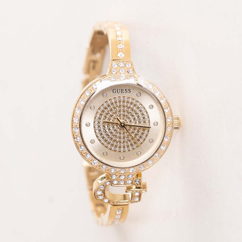 GUESS Ladies Giselle Gold Tone Watch & Revival Roses Bouquet