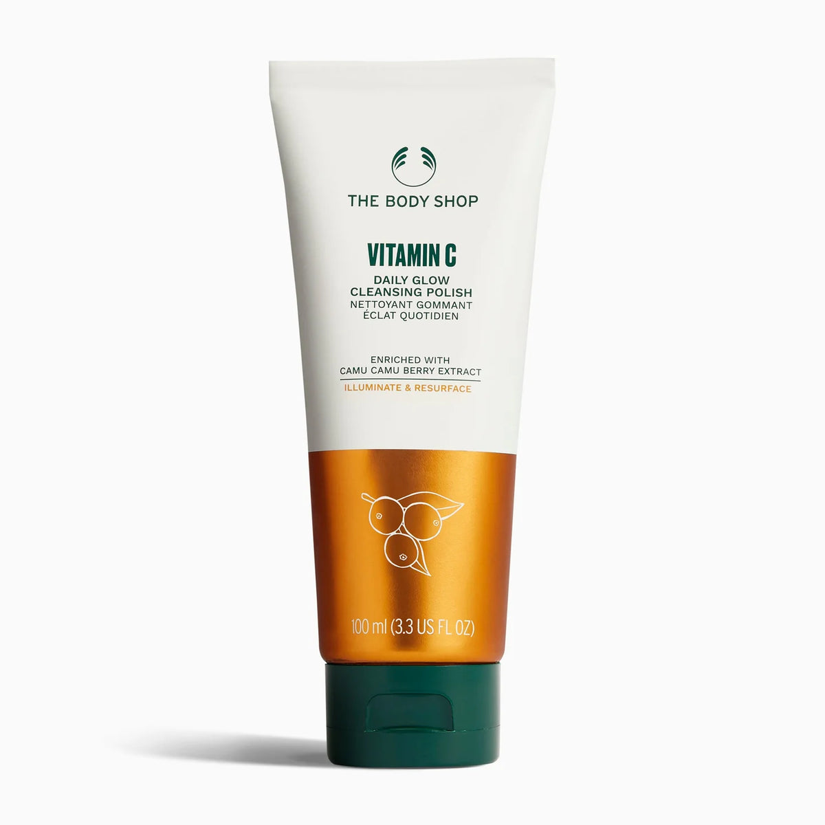 Tube of The Body Shop Vitamin C product on a white background