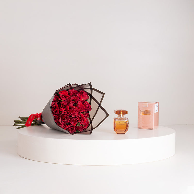 Elie Saab Le Parfum Absolu Eau de Parfum for Women 90ml & Red Roses Bouquet
