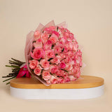 Flowrista | 50 Pink Roses Hand Bouquet