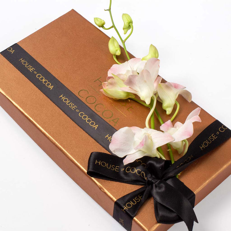 House of Cocoa Chocolate Box 32pieces and baby orchids