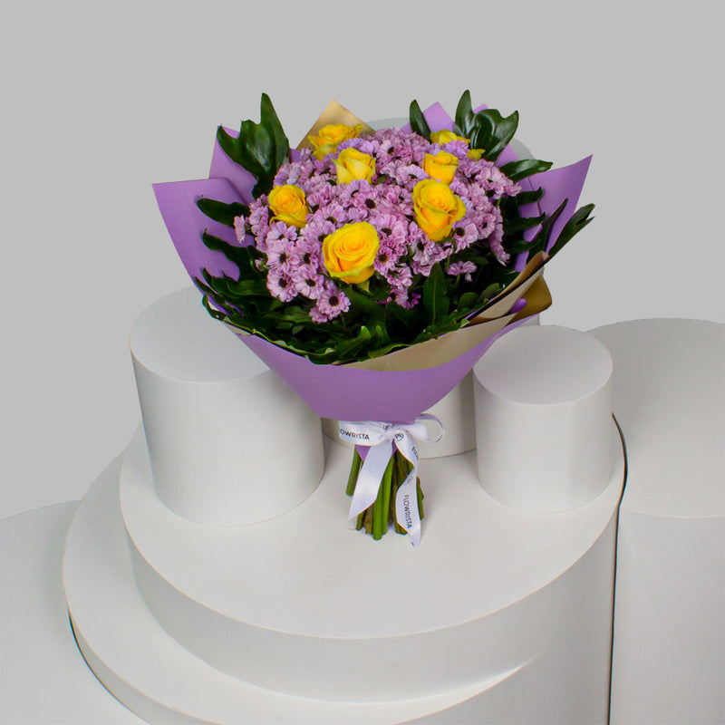 Yellow & Purple Reagan Bouquet