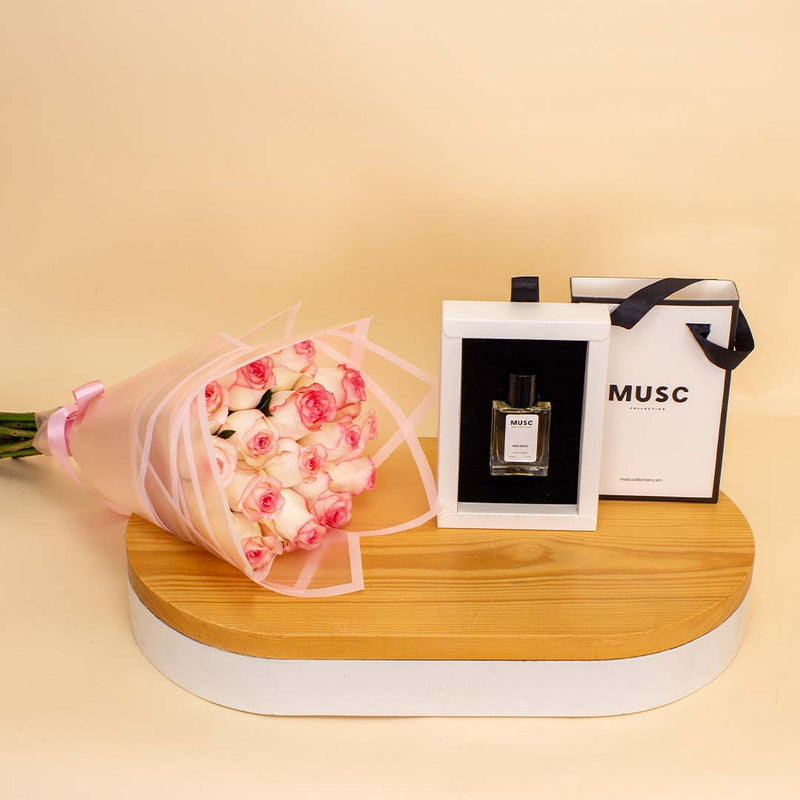 MUSC Idole Musc 50ml & 15 Pink Roses