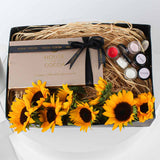 House of Cocoa Chocolate Box 32 pieces and sunflowers