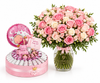 Baby Girl 11 with Flowrista Pink Rose Bouquet