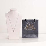 Felizmoda Silver Red Stone Pendant Necklace & Red Roses Bouquet