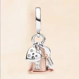 Pandora Lock, Key & Heart Charm - 14k Gold Plated Sterling Silver