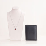 Markiz Platinum-Plated Red Zircon Necklace & Pink Roses Vase