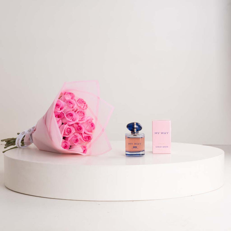 Giorgio Armani My Way Eau de Parfum 50ml & 15 Revival Roses Hand Bouquet