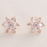 Pandora Sparkling Herbarium Cluster Stud Earrings 14k Rose Gold-Plated & Red Roses Bouquet