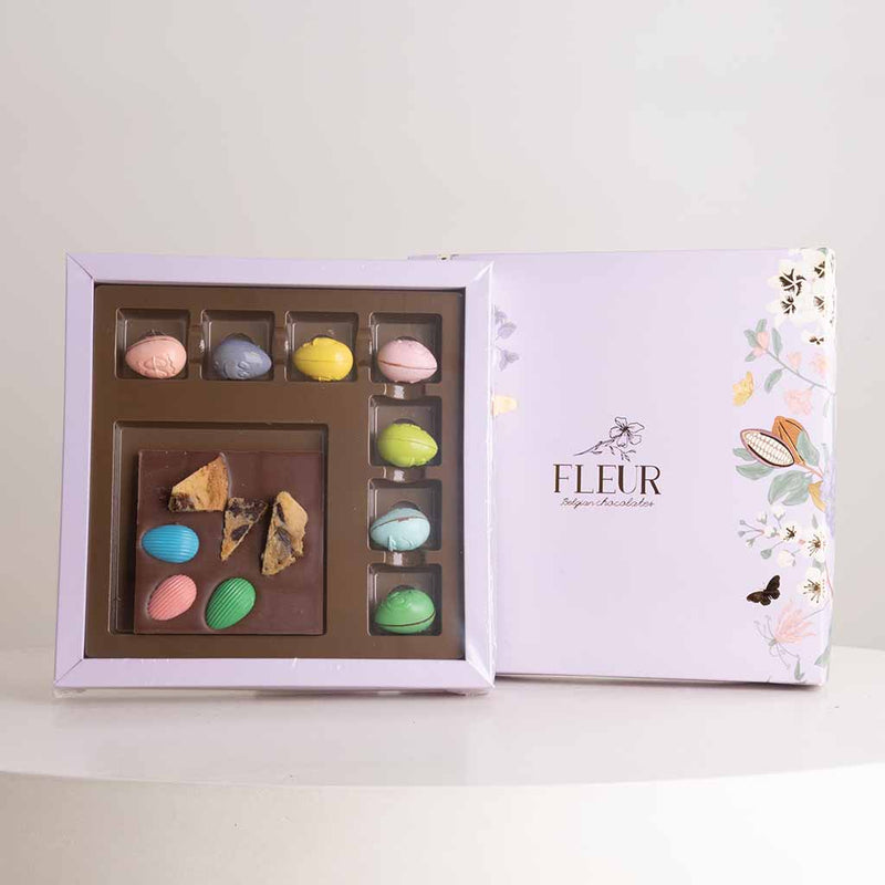 Fleur Easter Edition Belgian Bonbons Box & Belgian Chocolate Bar