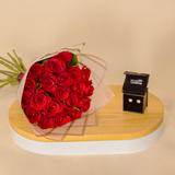 Markiz Flower Earrings & 20 Roses
