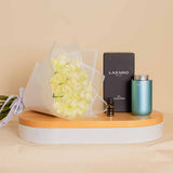 Lazaro Z1 Car Scent Diffuser cyan And 25 White Roses