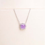 Markiz Platinum-Plated Zircon Pendant Necklace & Red Roses Bouquet